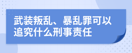 武装叛乱、暴乱罪可以追究什么刑事责任