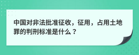 中国对非法批准征收，征用，占用土地罪的判刑标准是什么？