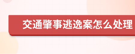 交通肇事逃逸案怎么处理