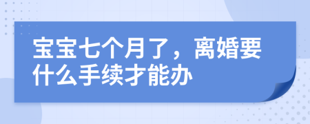 宝宝七个月了，离婚要什么手续才能办