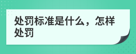 处罚标准是什么，怎样处罚