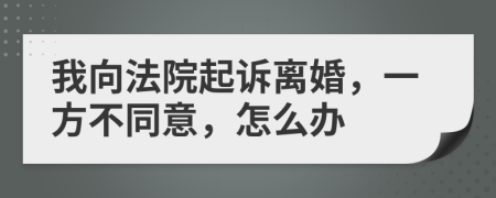 我向法院起诉离婚，一方不同意，怎么办