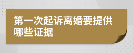 第一次起诉离婚要提供哪些证据