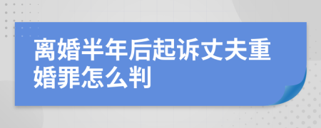 离婚半年后起诉丈夫重婚罪怎么判