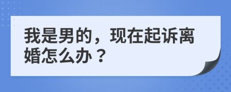我是男的，现在起诉离婚怎么办？