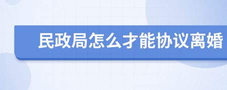 民政局怎么才能协议离婚