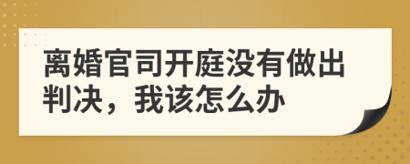 离婚官司开庭没有做出判决，我该怎么办