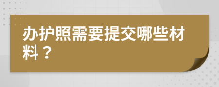 办护照需要提交哪些材料？