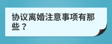 协议离婚注意事项有那些？