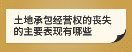 土地承包经营权的丧失的主要表现有哪些