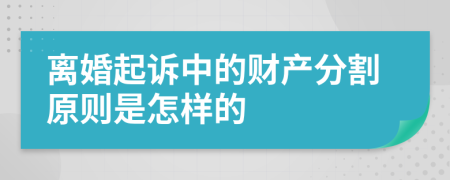 离婚起诉中的财产分割原则是怎样的