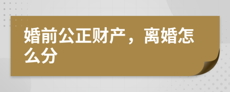 婚前公正财产，离婚怎么分