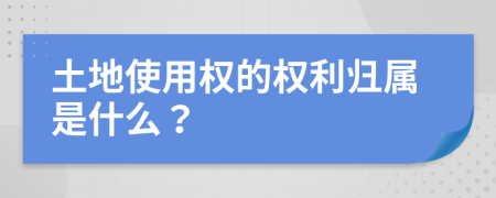 土地使用权的权利归属是什么？