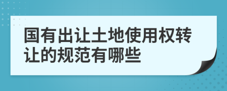 国有出让土地使用权转让的规范有哪些