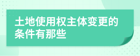 土地使用权主体变更的条件有那些