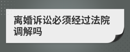 离婚诉讼必须经过法院调解吗