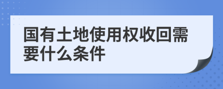 国有土地使用权收回需要什么条件