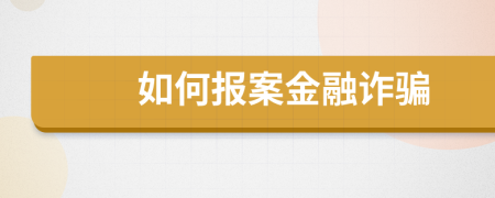 如何报案金融诈骗