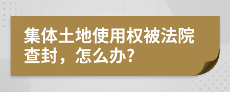 集体土地使用权被法院查封，怎么办?