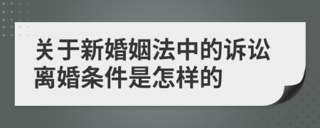 关于新婚姻法中的诉讼离婚条件是怎样的