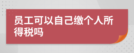 员工可以自己缴个人所得税吗