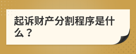 起诉财产分割程序是什么？