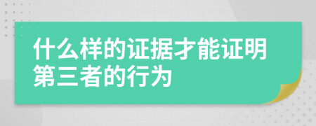 什么样的证据才能证明第三者的行为