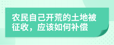 农民自己开荒的土地被征收，应该如何补偿