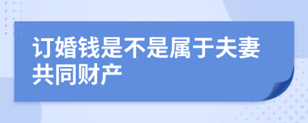 订婚钱是不是属于夫妻共同财产