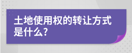 土地使用权的转让方式是什么?