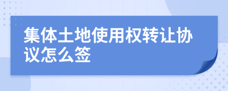 集体土地使用权转让协议怎么签