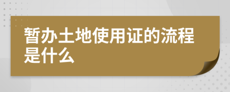 暂办土地使用证的流程是什么