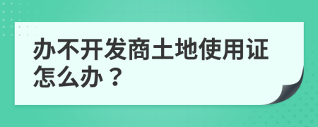 办不开发商土地使用证怎么办？