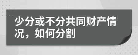 少分或不分共同财产情况，如何分割