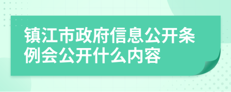 镇江市政府信息公开条例会公开什么内容