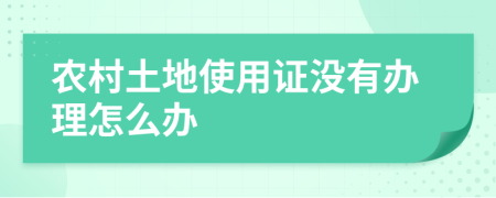 农村土地使用证没有办理怎么办