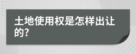 土地使用权是怎样出让的?