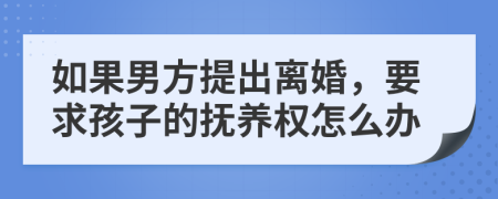 如果男方提出离婚，要求孩子的抚养权怎么办