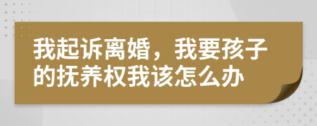 我起诉离婚，我要孩子的抚养权我该怎么办