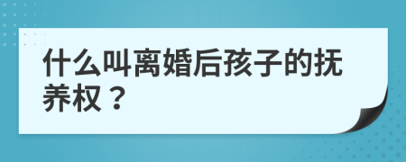 什么叫离婚后孩子的抚养权？
