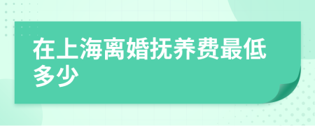 在上海离婚抚养费最低多少