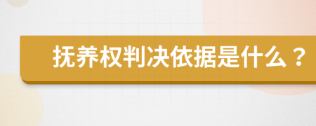 抚养权判决依据是什么？