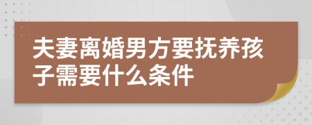 夫妻离婚男方要抚养孩子需要什么条件