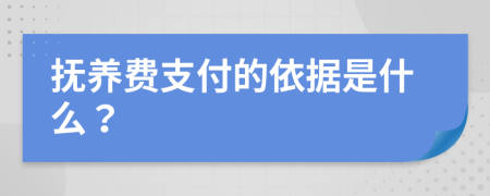 抚养费支付的依据是什么？