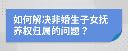 如何解决非婚生子女抚养权归属的问题？