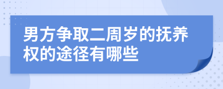 男方争取二周岁的抚养权的途径有哪些