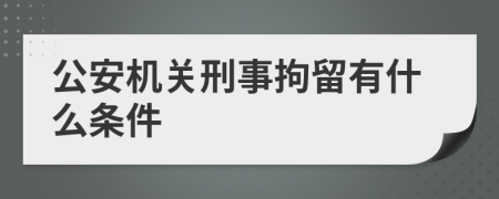 公安机关刑事拘留有什么条件