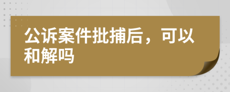 公诉案件批捕后，可以和解吗