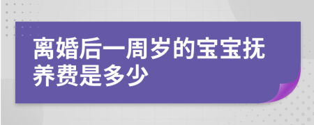 离婚后一周岁的宝宝抚养费是多少