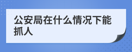 公安局在什么情况下能抓人